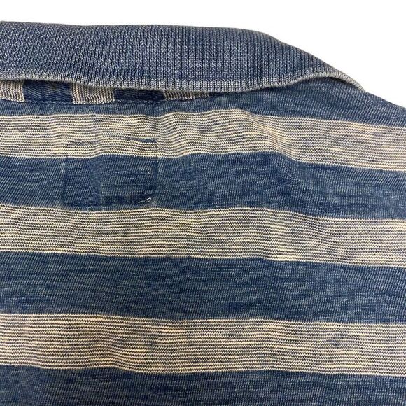 Lucky Brand‎ Short Sleeve Blue Stripe Polo Shirt Size L - Picture 9 of 13